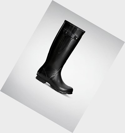 Black Hunter Norris Field Side Adjustable Women's Rain Boots | 287VOTNGS