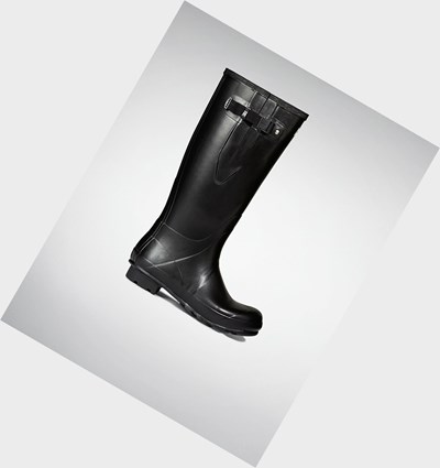 Black Hunter Norris Field Side Adjustable Neoprene Lined Men's Rain Boots | 635GSJOYI