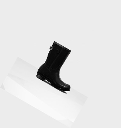 Black Hunter Original Back Adjustable Gloss Women's Rain Boots | 429BLXUIP