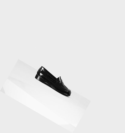 Black Hunter Original Gloss Penny Women's Loafers | 053BQTMKX