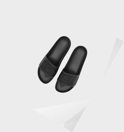 Black Hunter Original Lightweight Moulded Men's Slides | 037ODNZTJ