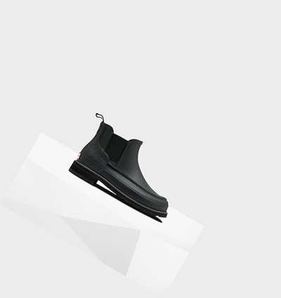 Black Hunter Refined Moc Toe Men's Chelsea Boots | 394BRSLFX