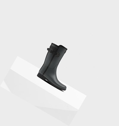 Black Hunter Refined Slim Fit Contrast Women's Rain Boots | 745XKJCOD