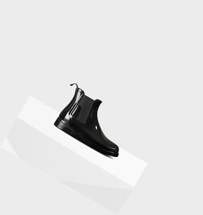Black Hunter Refined Slim Fit Gloss Men's Chelsea Boots | 738JBOQIM