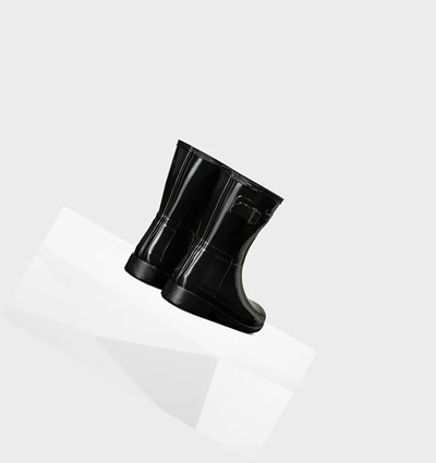 Black Hunter Refined Slim Fit Gloss Women's Rain Boots | 347PZDYHV