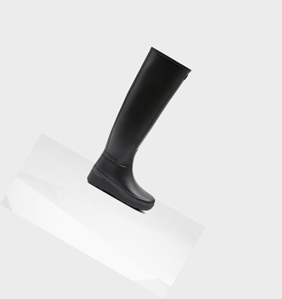 Black Hunter Refined Slim Fit Knee-High Women's Creeper Boots | 348PHZXFD