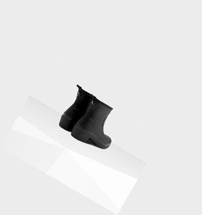 Black Hunter Refined Slim Fit Low Ankle Women's Heeled Boots | 604TGLYXZ
