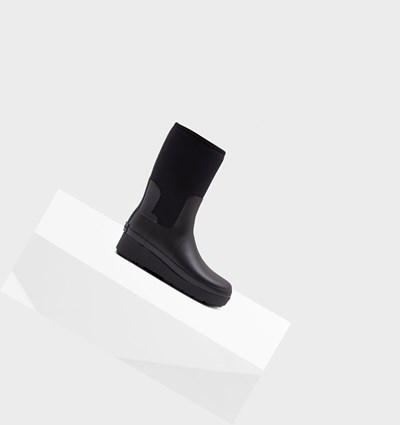 Black Hunter Refined Slim Fit Neoprene Short Women's Creeper Boots | 102WXYUCS