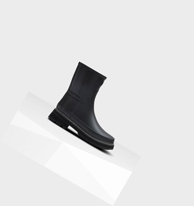 Black Hunter Refined Stitch Detail Women's Rain Boots | 263LQZOEJ