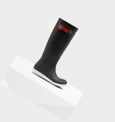 Black / Red Hunter Original Flat Heel Calendar Sole Women's Rain Boots | 362GINLPY