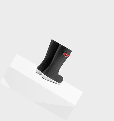 Black / Red Hunter Original Flat Heel Calendar Sole Men's Rain Boots | 906SXIYFO