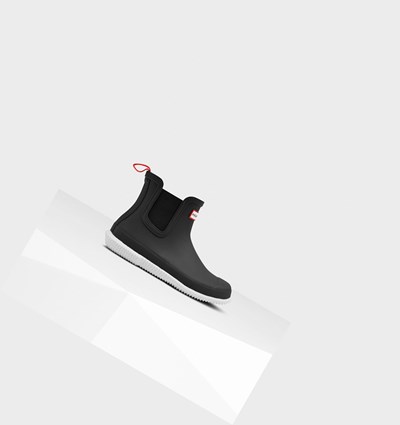 Black / White Hunter Original Flat Heel Calendar Sole Women's Chelsea Boots | 682KWTXUF