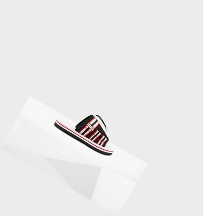 Black / White / Red Hunter Original Beach Men's Slides | 492RLVQTK