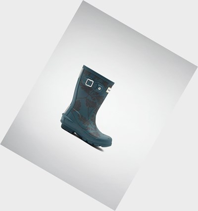 Blue Hunter Original Big National Trust Print Kids' Rain Boots | 712ZVFNJM