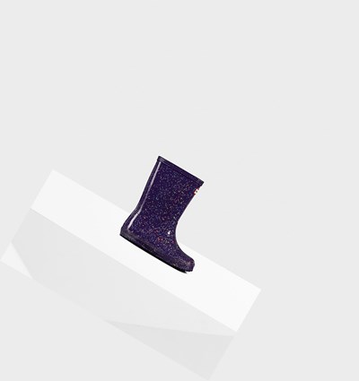 Blue Purple Hunter Original First Giant Glitter Kids' Rain Boots | 926XWUIOT