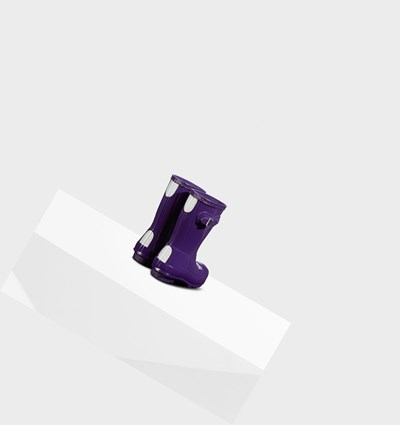Blue Purple Hunter Original Little Gloss Kids' Rain Boots | 639CJRMLE