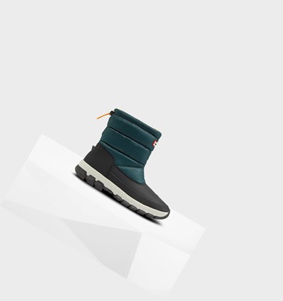Green / Grey Hunter Original Insulated Short Men's Snow Boots | 190NGTMZV