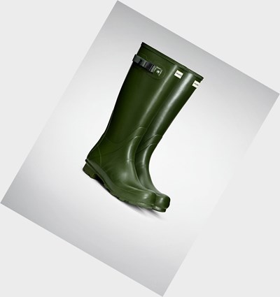 Green Hunter Norris Field Men's Rain Boots | 578RIAQVP