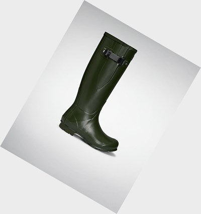 Green Hunter Norris Field Side Adjustable Women's Rain Boots | 610EJRABI