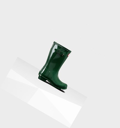 Green Hunter Original Big Gloss Kids' Rain Boots | 702WSVELJ