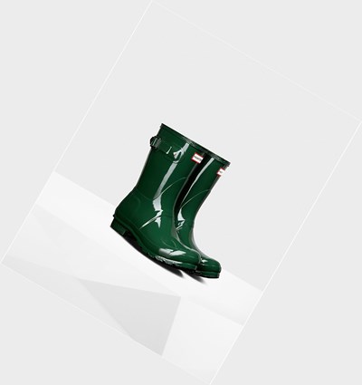 Green Hunter Original Gloss Women's Rain Boots | 340TOQUEC