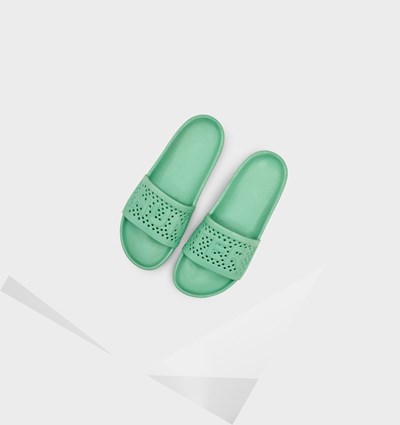 Green Hunter Original Lightweight Moulded Women's Slides | 915XTZFKR