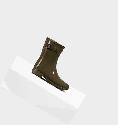Green Hunter Refined Slim Fit Gloss Women's Rain Boots | 620WRQODF
