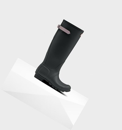 Green / Purple Hunter Original Back Adjustable Women's Rain Boots | 542YRKHOQ