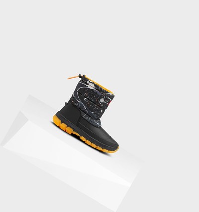 Grey Black Hunter Original Printed Insulated Short Women's Snow Boots | 543AKBUPM