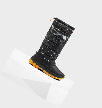 Grey Black Hunter Original Printed Insulated Tall Women's Snow Boots | 709RSAIDG