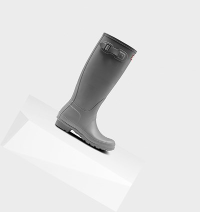 Grey Hunter Original Exploded Logo Texture Women's Rain Boots | 495BYIASF
