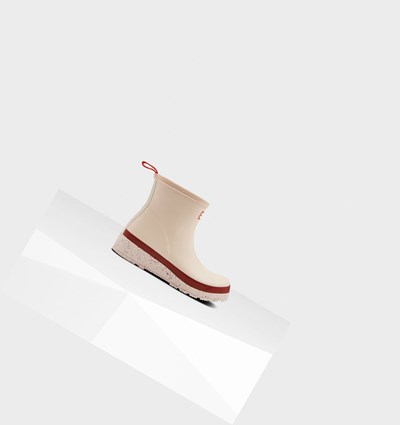 Grey Pink / Grey Red Hunter Original Short Speckle Rain Women's Play Boots | 875RHBPJC