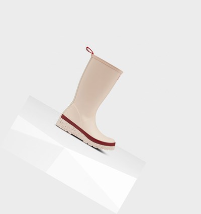 Grey Pink / Grey Red Hunter Original Tall Speckle Rain Women's Play Boots | 472DCPQXA