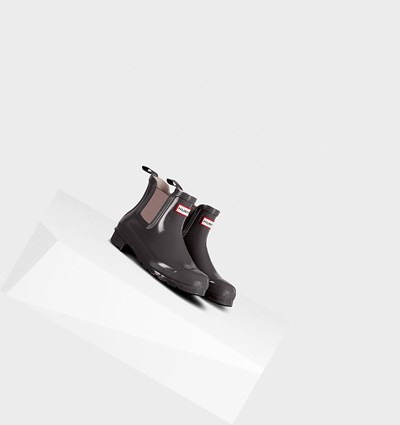 Grey / Purple Hunter Original Gloss Women's Chelsea Boots | 423CVGBZD