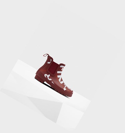 Grey Red Hunter Original Exploded Logo Women's Chelsea Boots | 035TVKZJY