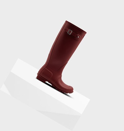Grey Red Hunter Original Women's Rain Boots | 103RYNDQI