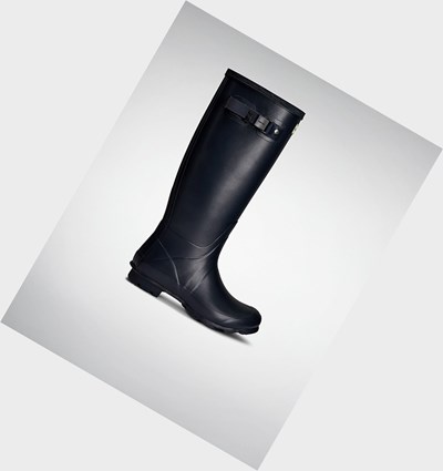 Navy Hunter Norris Field Neoprene Lined Women's Rain Boots | 965NZFJCT