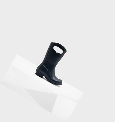 Navy Hunter Original Grab Handle Kids' Rain Boots | 960URDHGK