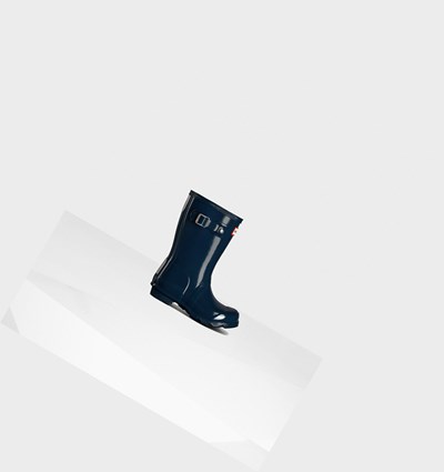 Navy Hunter Original Little Gloss Kids' Rain Boots | 976YBANFE