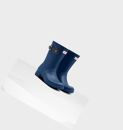 Navy Hunter Original Tour Foldable Women's Rain Boots | 423YGUIVP