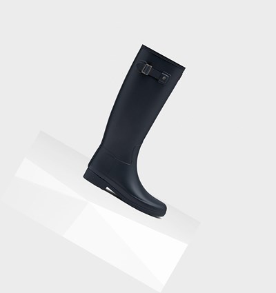 Navy Hunter Refined Slim Fit Women's Rain Boots | 854XDOZYB