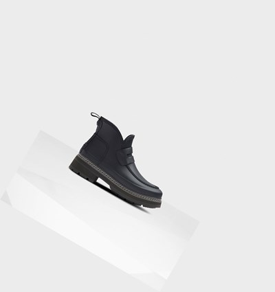 Navy Hunter Refined Stitch Detail Loafers Women's Chelsea Boots | 642LOMZDA