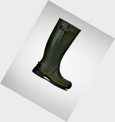 Olive Hunter Balmoral Bamboo Carbon Men's Rain Boots | 216QFRDXA