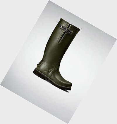 Olive Hunter Balmoral Side Adjustable Men's Rain Boots | 239HMNJDX