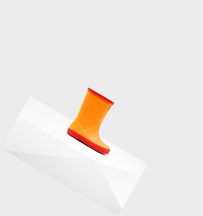 Orange / Yellow Hunter Original First Classic Kids' Rain Boots | 380FBTIPC