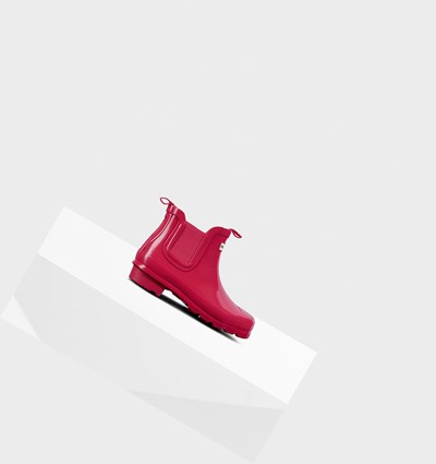 Pink Hunter Original Big Gloss Kids' Chelsea Boots | 574WAECBY