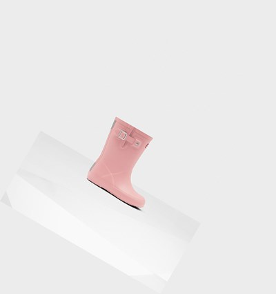 Pink Hunter Original First Flat Sole Kids' Rain Boots | 374QFCJAE