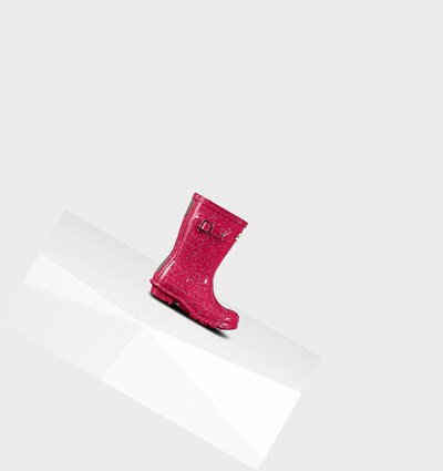 Pink Hunter Original Little Giant Glitter Kids' Rain Boots | 758OURCBM
