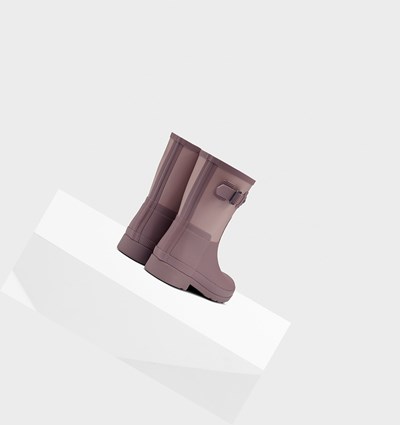 Pink / Purple Hunter Refined Texture Block Slim Fit Women's Rain Boots | 628CXGHKI