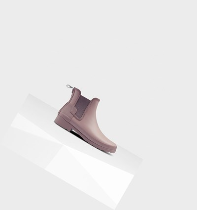 Pink / Purple Hunter Refined Texture Block Slim Fit Women's Chelsea Boots | 738XCAYTV